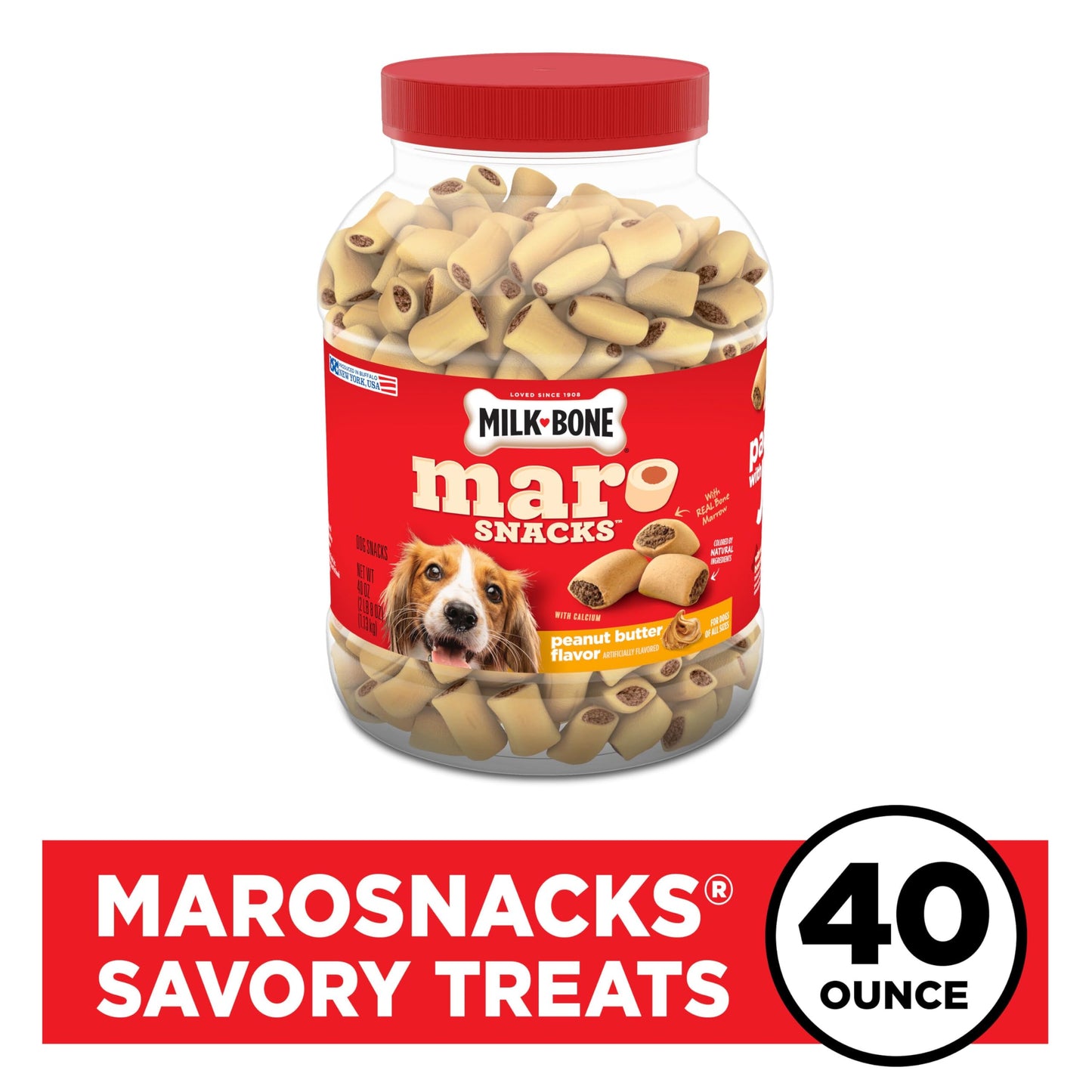 Milk-Bone MaroSnacks Small Dog Treats With Bone Marrow, 40 Ounce Container