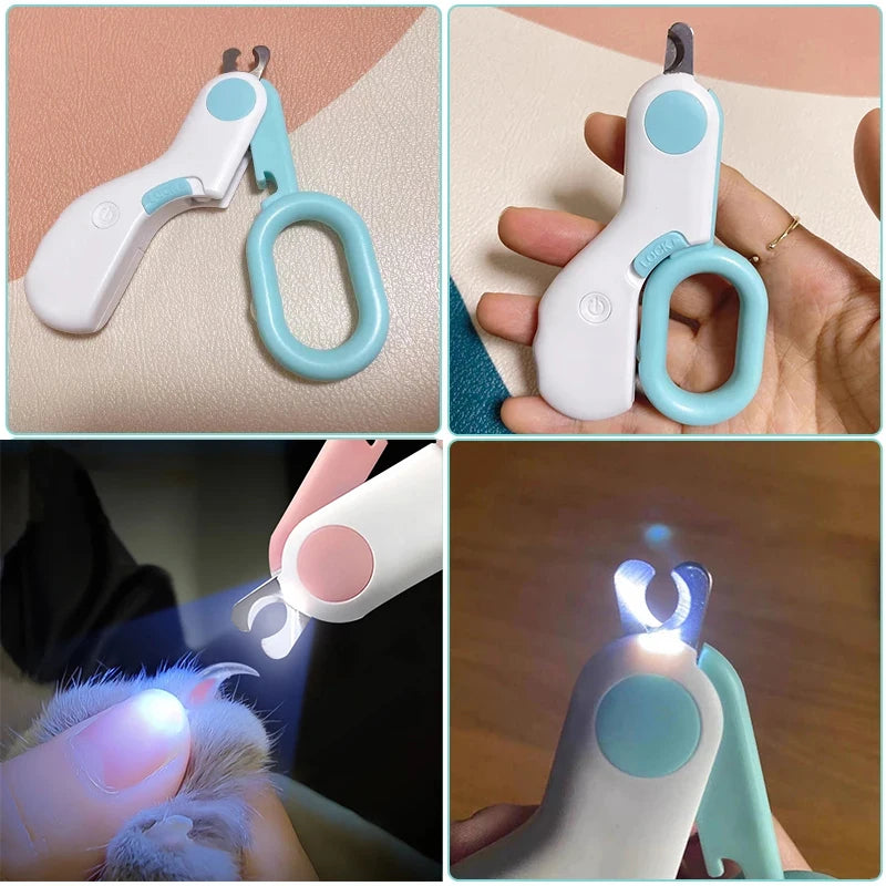 Professional Pet Nail Clipper - LED Light Pet Grooming Scissors for Cats Small Dogs