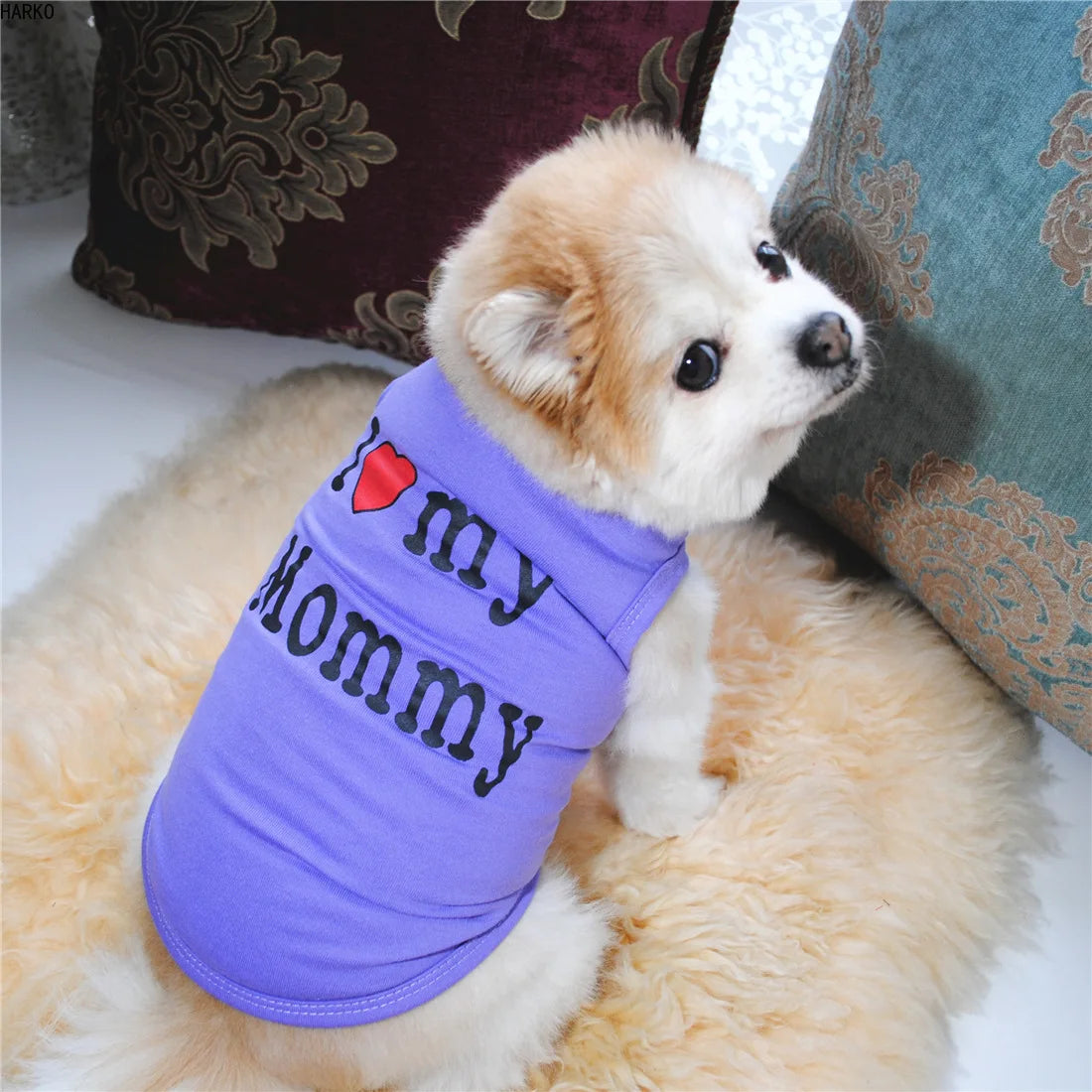 Printed Summer Pets t-shirt - Dog / Cat Cotton Clothes for Small Pets