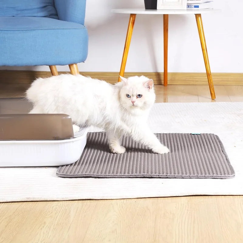 Cat Litter Mat - Water Proof Double Layer Foldable Cat Litter Trapping Bed Pads