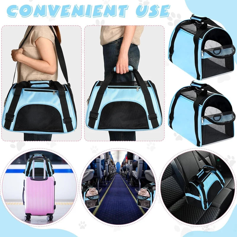 Portable Cat / Dog Carrier Bag - Mesh Breathable Foldable Travel Handbag