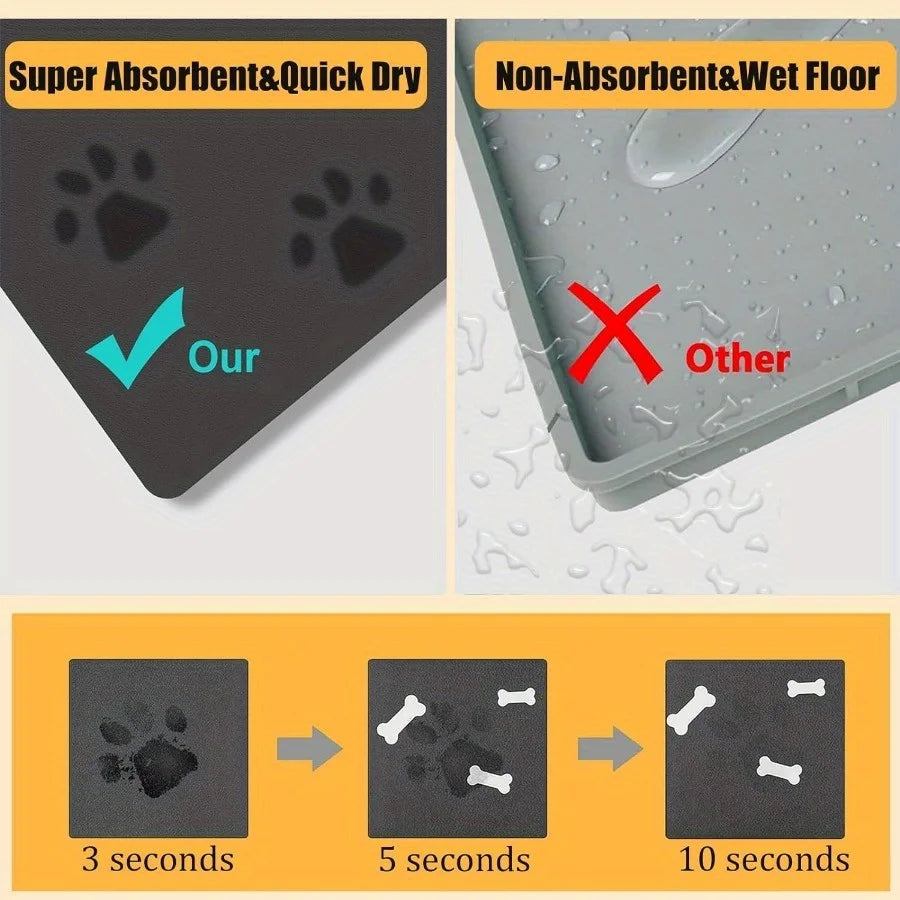 Dog Feeding Mat - Non-slip Quick-drying, Absorbent