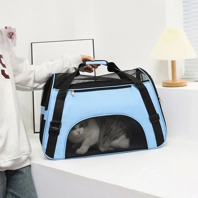 Portable Cat / Dog Carrier Bag - Mesh Breathable Foldable Travel Handbag