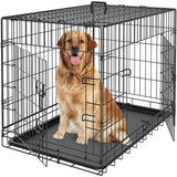 Dog Crates for Large and Medium Dogs Foldable Metal Wire Kennel 30/36/42 Inches