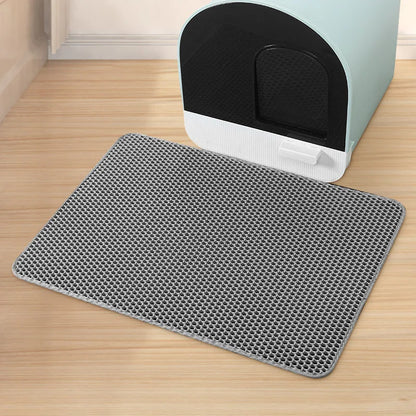 Pet Cat Litter Mat Waterproof Double Layer Cat Litter Trapping Big Pet Litter Box Mat Clean Pad Products For Cats Accessories