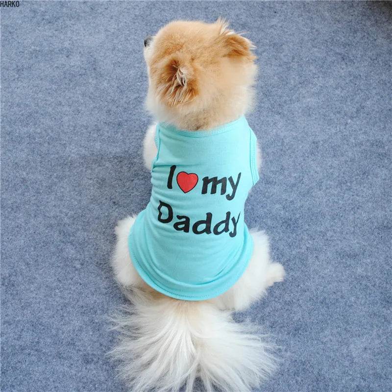 Printed Summer Pets t-shirt - Dog / Cat Cotton Clothes for Small Pets