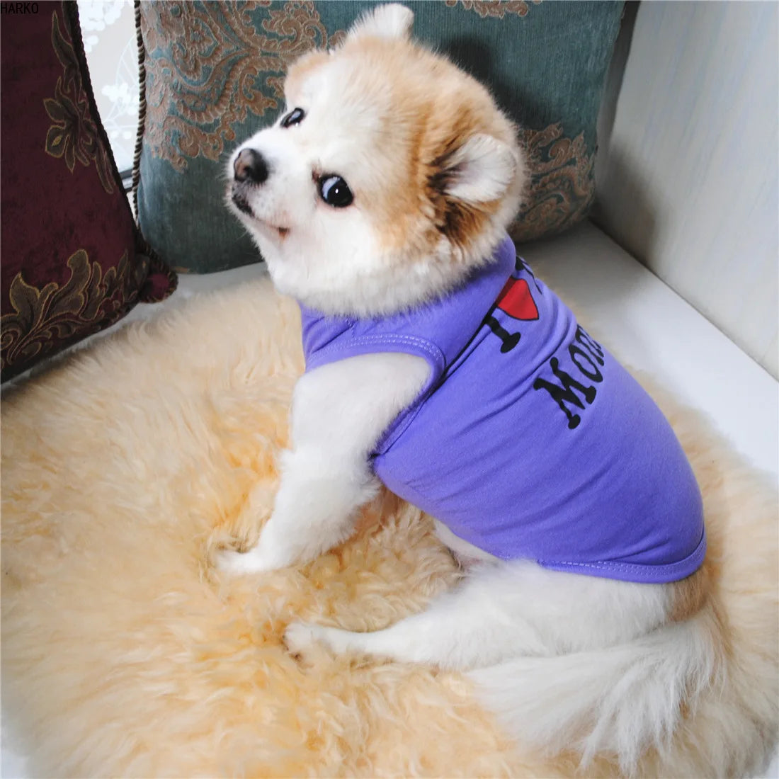 Printed Summer Pets t-shirt - Dog / Cat Cotton Clothes for Small Pets