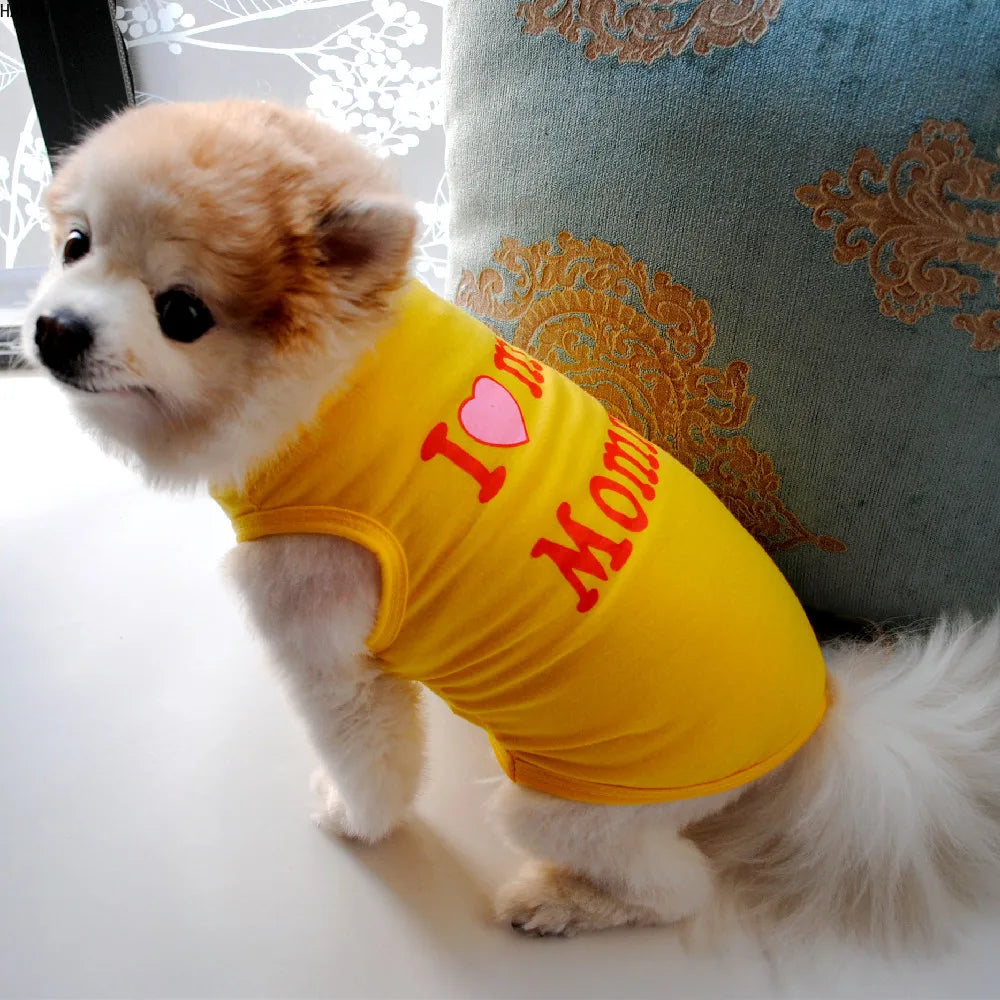 Printed Summer Pets t-shirt - Dog / Cat Cotton Clothes for Small Pets