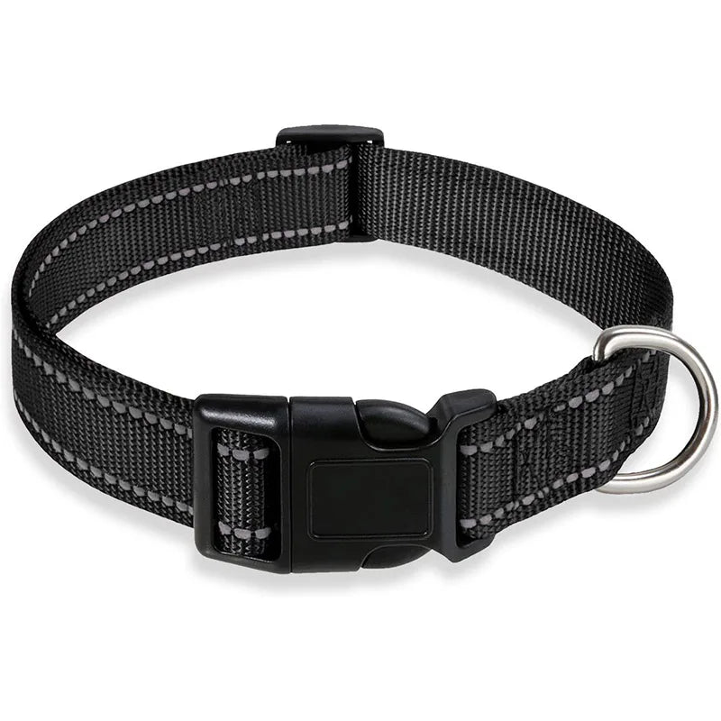 Dog Collar Strap With Adjustable Safety - Reflective Nylon Pet Collar for Small to Medium Size Pets