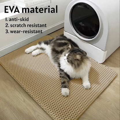 Pet Cat Litter Mat Waterproof Double Layer Cat Litter Trapping Big Pet Litter Box Mat Clean Pad Products For Cats Accessories