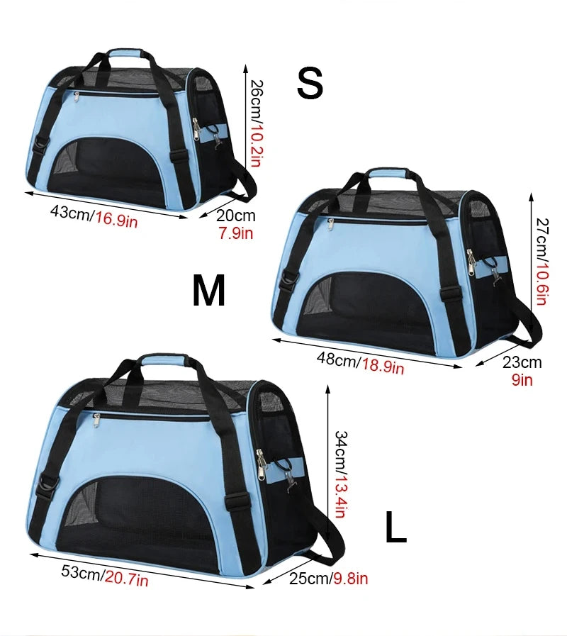 Portable Cat / Dog Carrier Bag - Mesh Breathable Foldable Travel Handbag