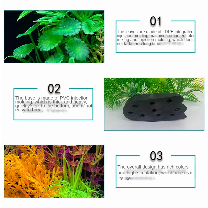 Aquarium Decor Plants - Plastic Aquatic Plant Accessories