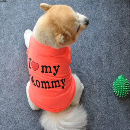 Printed Summer Pets t-shirt - Dog / Cat Cotton Clothes for Small Pets