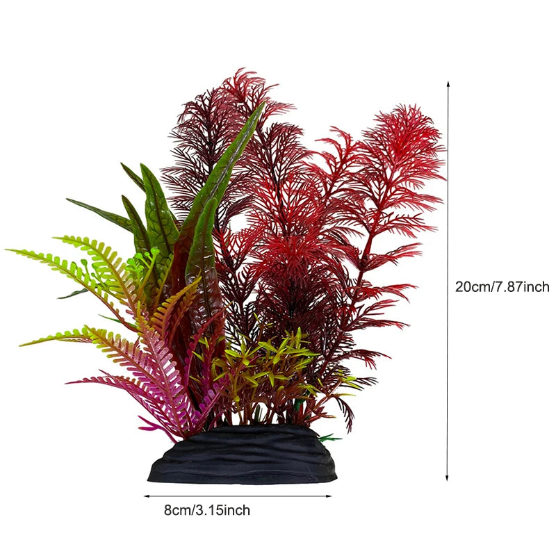 Aquarium Decor Plants - Plastic Aquatic Plant Accessories