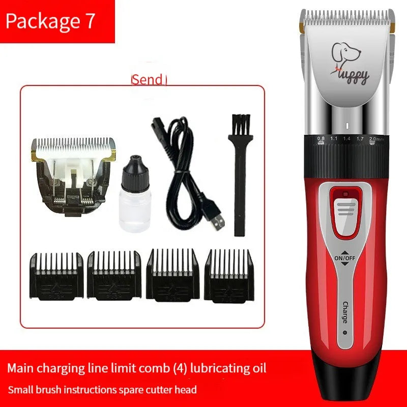 Professional Pet Grooming Set - Electric Cordless Rechargeable Dog Clippers, Ceramic Blade