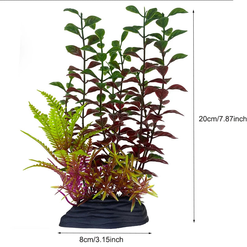 Aquarium Decor Plants - Plastic Aquatic Plant Accessories