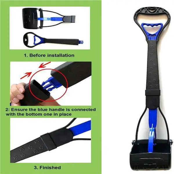 Dog Pooper Scooper - Heavy Duty Long Handle Pet Cleaning Tool