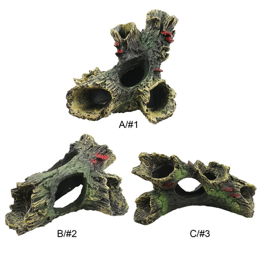 Hollow Log Aquarium Decor - Non-toxic Resin Fish Tank Decoration