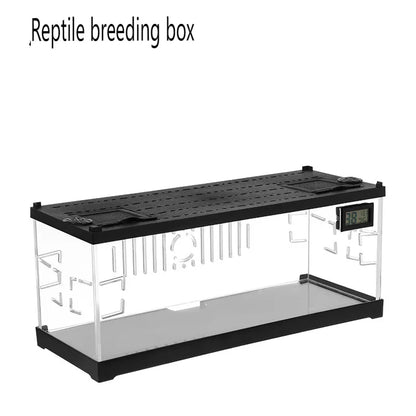 Acrylic Reptile Breeding Box with LED - Lizards Snakes Winter Incubator with Heating Pads Reptiles Feeding Box Anti-escape Cages