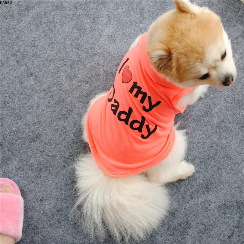 Printed Summer Pets t-shirt - Dog / Cat Cotton Clothes for Small Pets