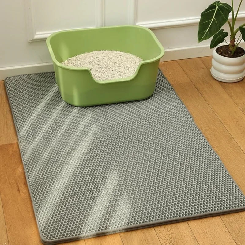 Cat Litter Mat - Water Proof Double Layer Foldable Cat Litter Trapping Bed Pads