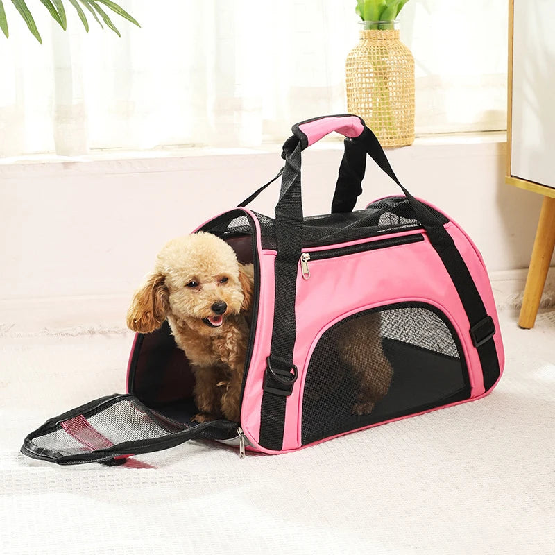 Portable Cat / Dog Carrier Bag - Mesh Breathable Foldable Travel Handbag