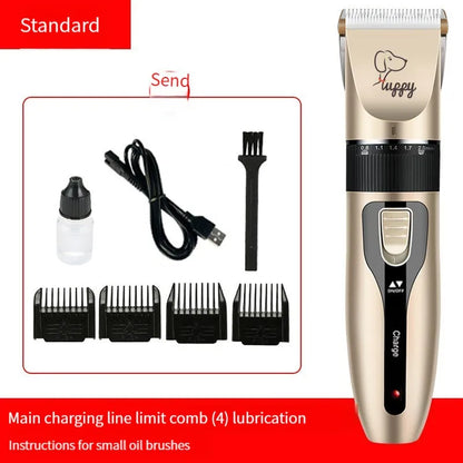 Professional Pet Grooming Set - Electric Cordless Rechargeable Dog Clippers, Ceramic Blade