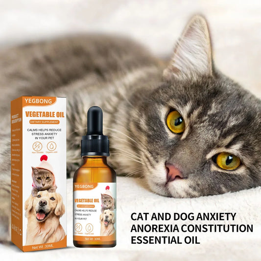 Natural Organic Calming Drops for Pets - Anxiety Relief Blend of Essential Oils for Dogs and Cats