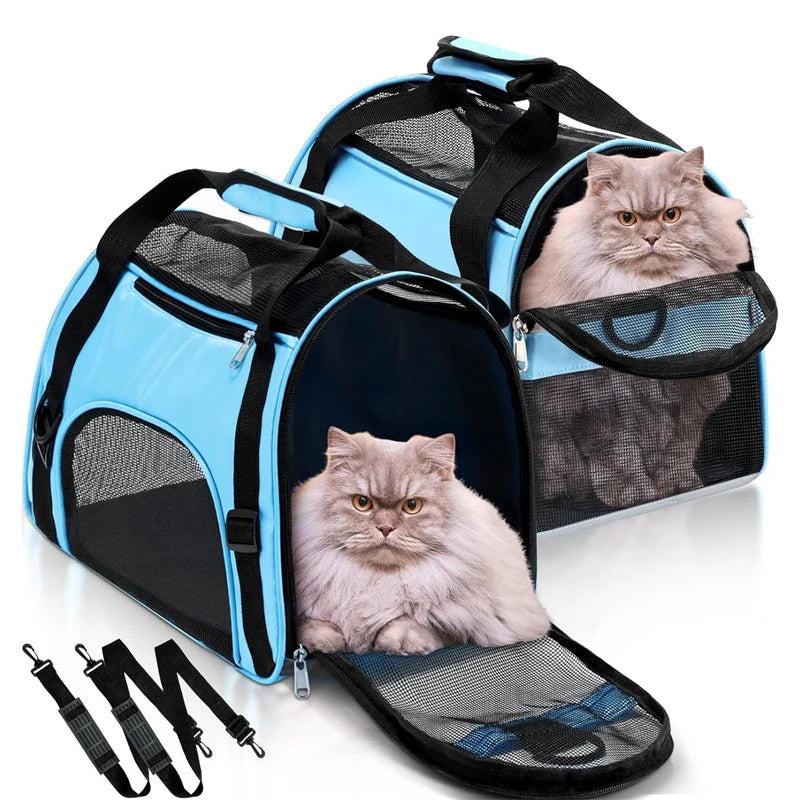 Portable Cat / Dog Carrier Bag - Mesh Breathable Foldable Travel Handbag