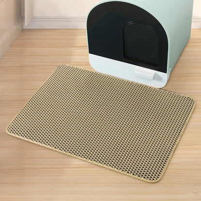 Pet Cat Litter Mat Waterproof Double Layer Cat Litter Trapping Big Pet Litter Box Mat Clean Pad Products For Cats Accessories