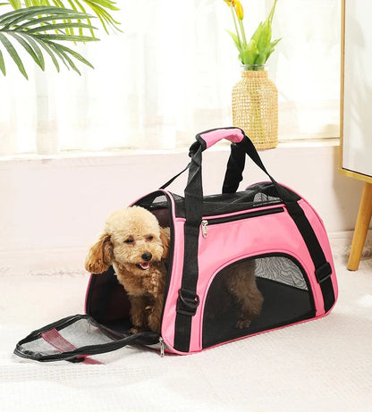 Portable Cat / Dog Carrier Bag - Mesh Breathable Foldable Travel Handbag