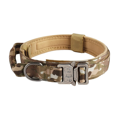 Pet Products Outdoor Tactical Dog Collar Metal Buckle Breathability Nylon Collar Medium and Large Dog Training Neck Collar Dog