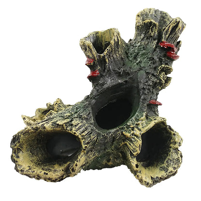 Hollow Log Aquarium Decor - Non-toxic Resin Fish Tank Decoration