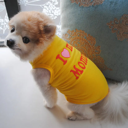 Printed Summer Pets t-shirt - Dog / Cat Cotton Clothes for Small Pets