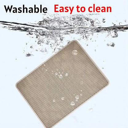 Pet Cat Litter Mat Waterproof Double Layer Cat Litter Trapping Big Pet Litter Box Mat Clean Pad Products For Cats Accessories