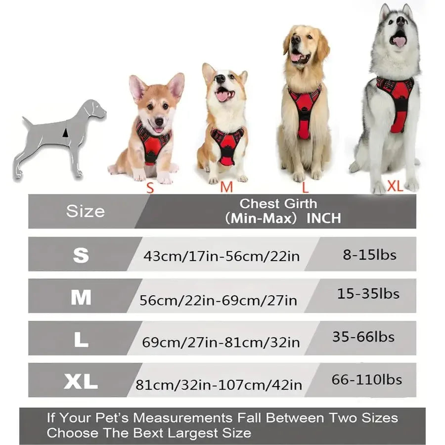 Dog Harness for Small to Large Dogs - 8 - 110 Pounds - Leash Accessories for Pets