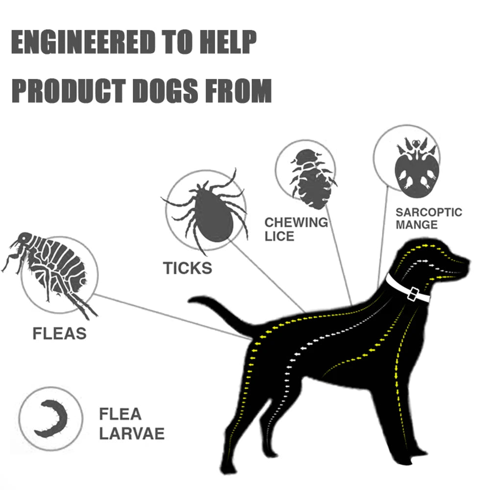 Professional 8 Month Protection Flea & Tick Collar - Anti-mosquito Silicone Dog Cat Collar Wear Resistant