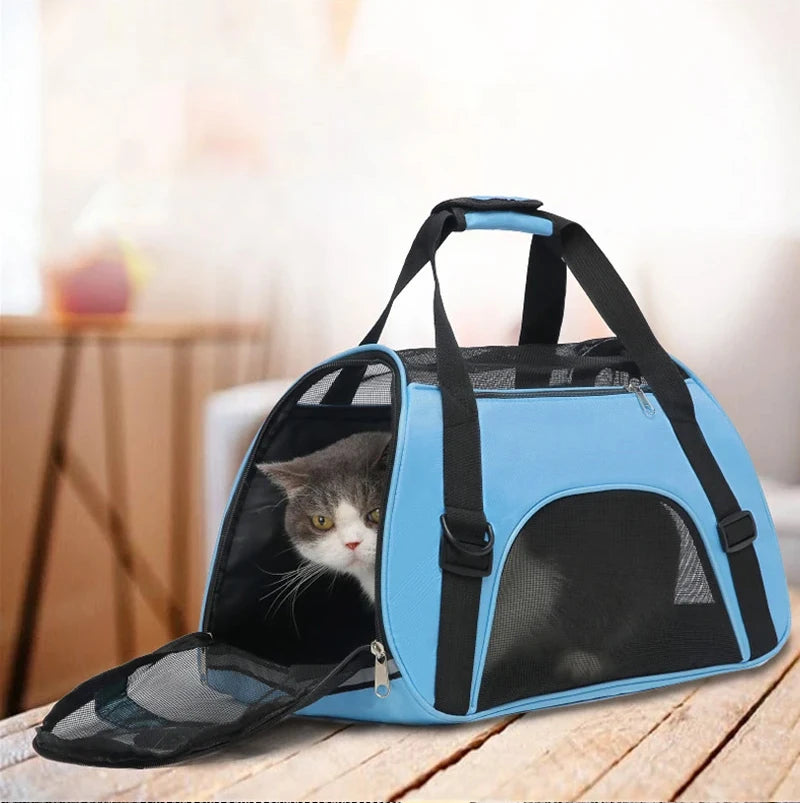 Portable Cat / Dog Carrier Bag - Mesh Breathable Foldable Travel Handbag