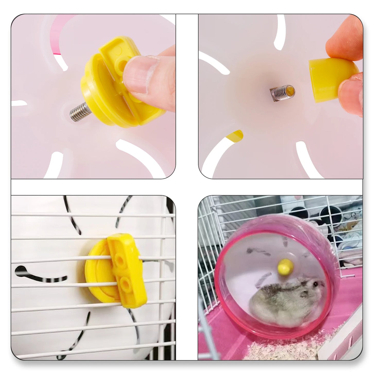 Hamster Running Wheel - Silent Golden Bear Guinea Pig Pet Exercise Wheel Cage Accessories