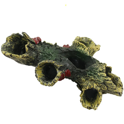 Hollow Log Aquarium Decor - Non-toxic Resin Fish Tank Decoration