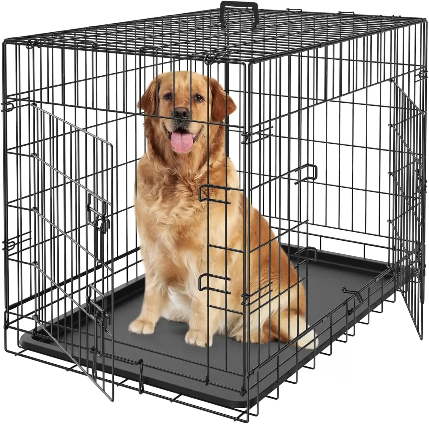 Dog Crates for Large and Medium Dogs Foldable Metal Wire Kennel 30/36/42 Inches