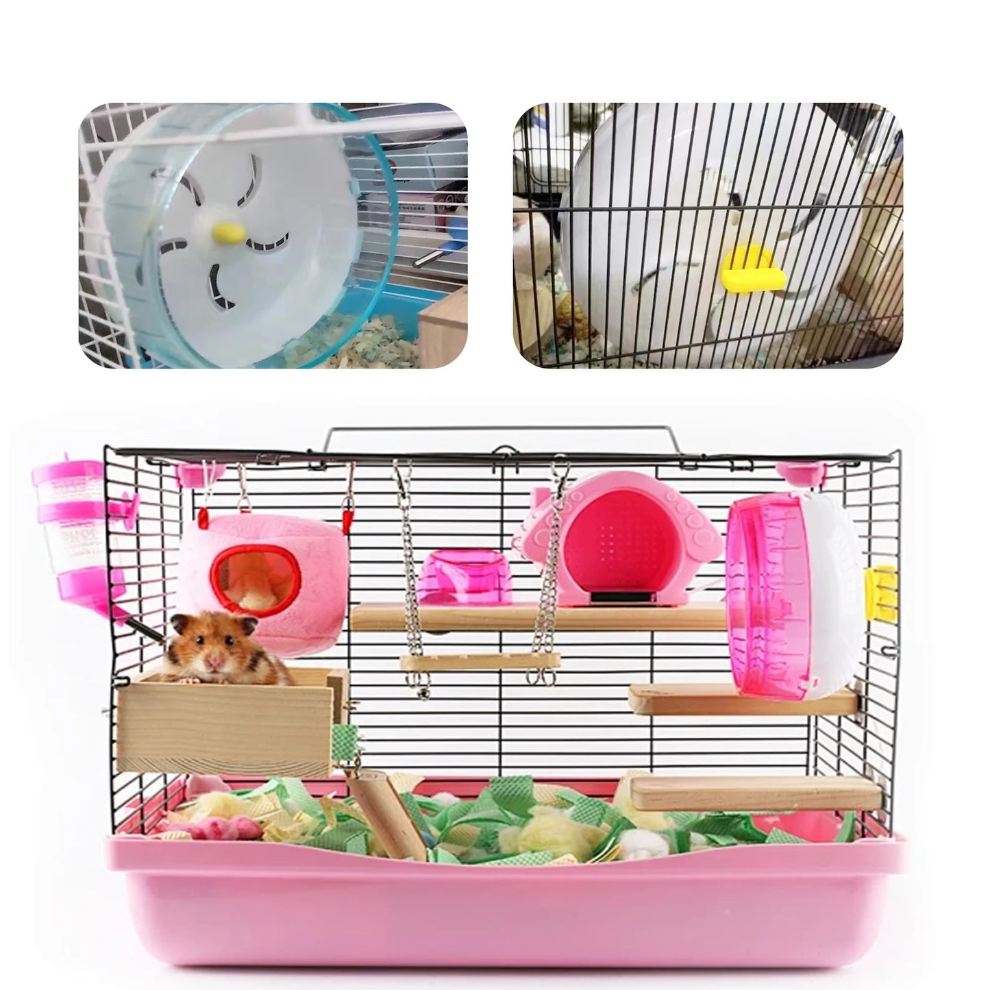 Hamster Running Wheel - Silent Golden Bear Guinea Pig Pet Exercise Wheel Cage Accessories