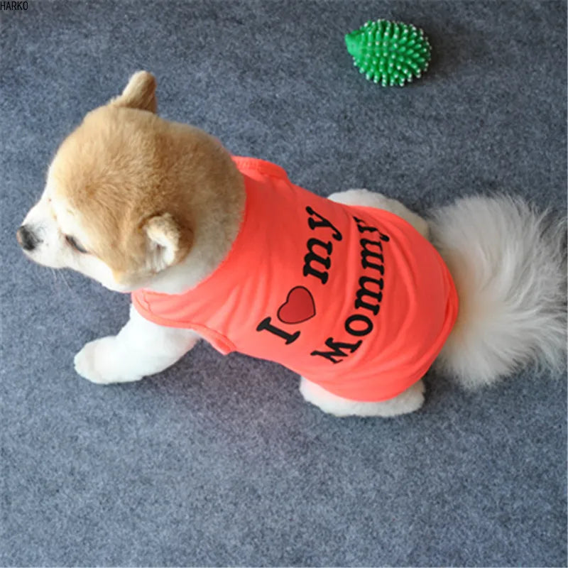 Printed Summer Pets t-shirt - Dog / Cat Cotton Clothes for Small Pets