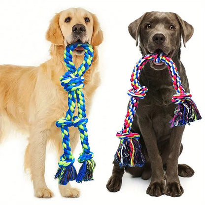 Heavy-Duty Rope Knot Dog Toys - 2 pack for Large Breeds Dental Health Chew And Interactive Tug Of War