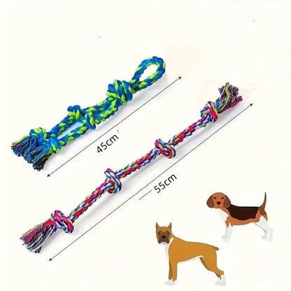 Heavy-Duty Rope Knot Dog Toys - 2 pack for Large Breeds Dental Health Chew And Interactive Tug Of War